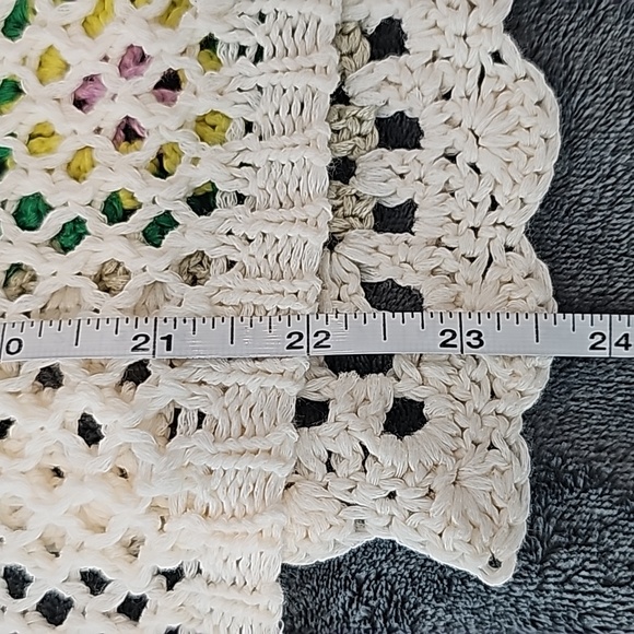 NWOT Boho crochet bell sleeve Granny squares open front sweater. Oversized S - Picture 6 of 10